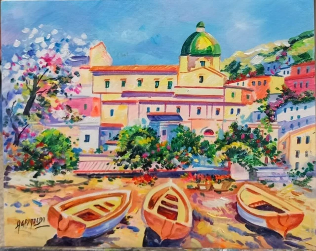Alfredo Grimaldi "Barche in spiaggia"