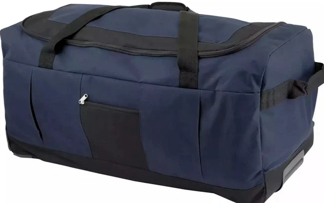 Wheeled Navy Luggage Blue  Carry On Travel Large Holdall Duffel Bag 80 Liter