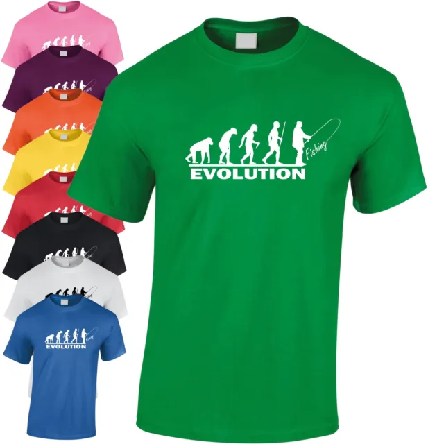 Evolution Fishing Children's T Shirt Cool Kids Xmas Present Youth Fisherman Gift