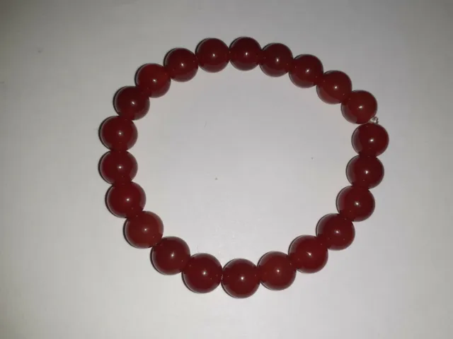 Agate rouge naturelle 8mm pierre précieuse élastique bracelet extensible pierre de guérison chakra