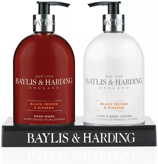 Baylis & Harding Black Pepper and Ginseng Hand Wash and Lotion Set…