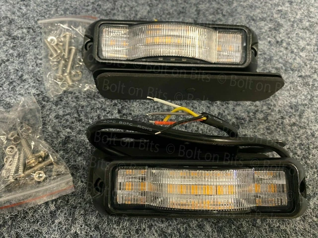 x2 R65 Luce di avvertimento LED ambra con luce targa 36 modelli flash recupero