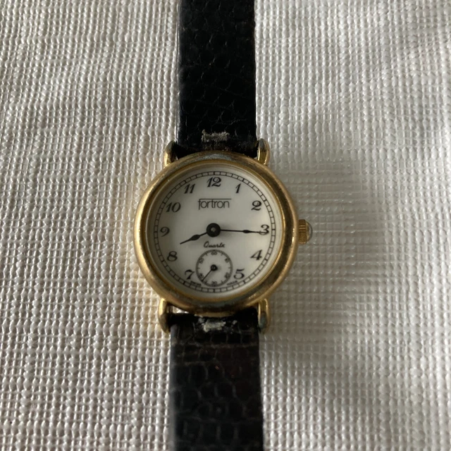 WOMENS VINTAGE FORTRON Quartz Swiss Made 10k Gold Plated  display picture 3