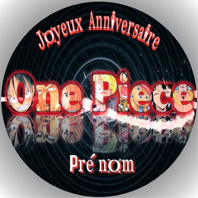 One Piece Décoration de gâteau comestible disque Azyme Sucre personnalisé