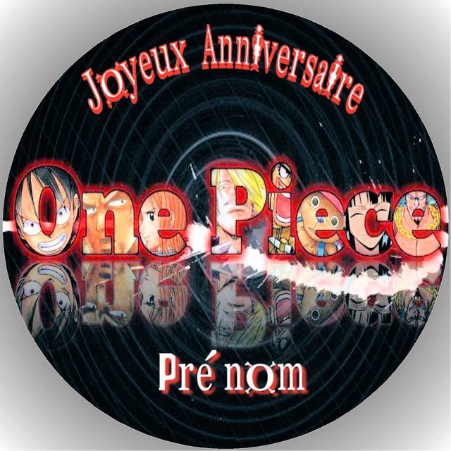 One Piece Décoration de gâteau comestible disque Azyme Sucre personnalisé