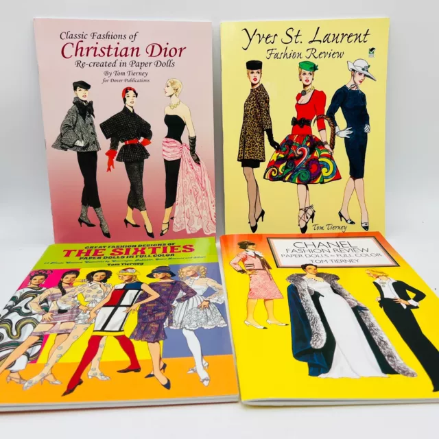 VINTAGE YVES SAINT Laurent Chanel paper doll cutout fashion star books ...