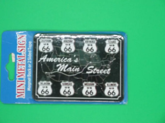 America's Main Street Route 66 -Mini Metal Sign (Brand New in Package)