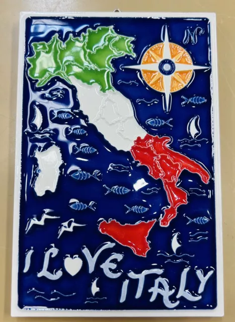 Love italy 6 x 4 Inch Tile Made by Hand in Italy