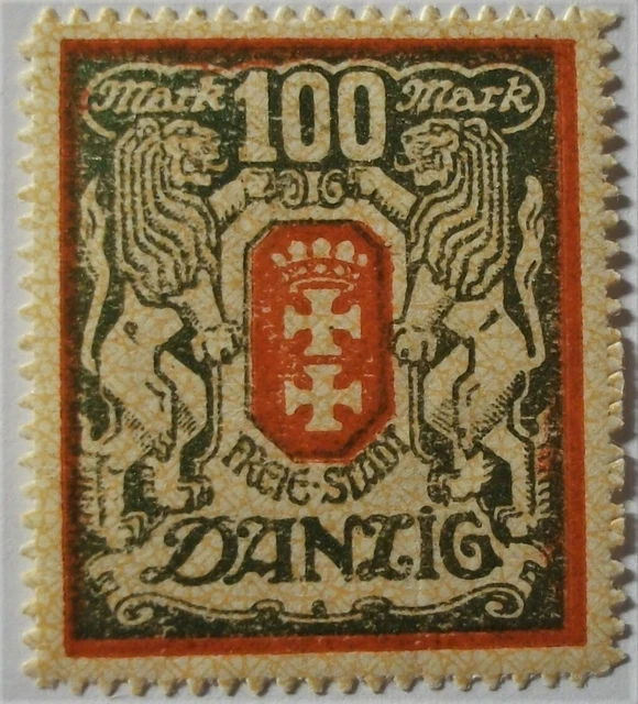 Briefmarke Freie Stadt Danzig 100 Mark Postfrisch