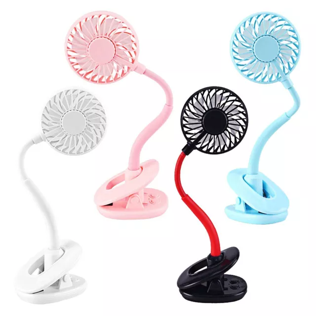 Portable Mini Fan Travel USB Rechargeable Clip On Desk Pram Car Cooling Fan AU