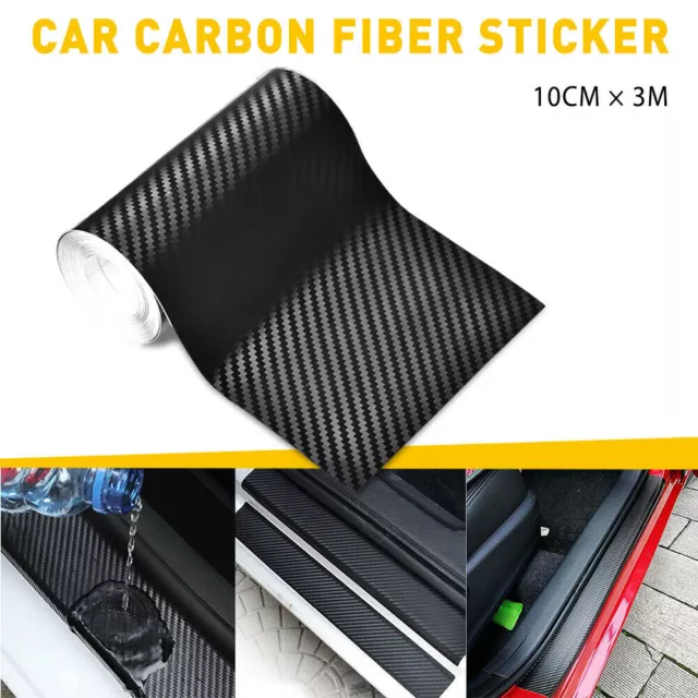 Carbon Fiber Vinyl Car Door Sill Scuff Cover Plate Sticker Protector Accessories