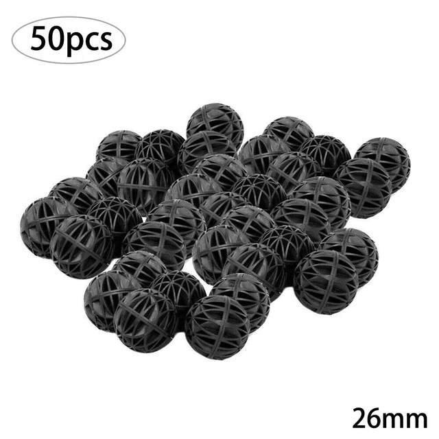 Bolas de filtro orgánico accesorios de repuesto negros 50 piezas/kit duradero para acuario
