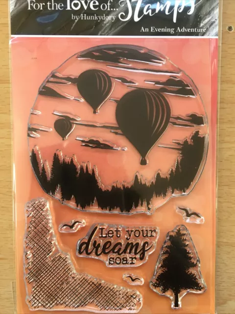 Hunkydory For the Love of Clear Briefmarken-Set EIN ABENDABENTEUER Heißluftballons