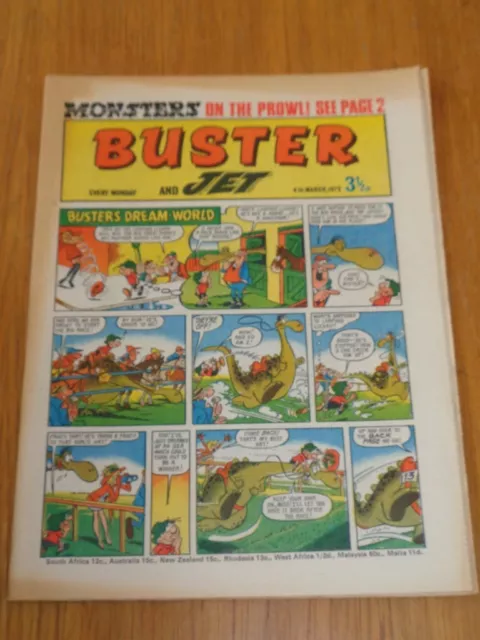 Buster And Jet 4Th March 1972 Fleetway British Weekly Comic*