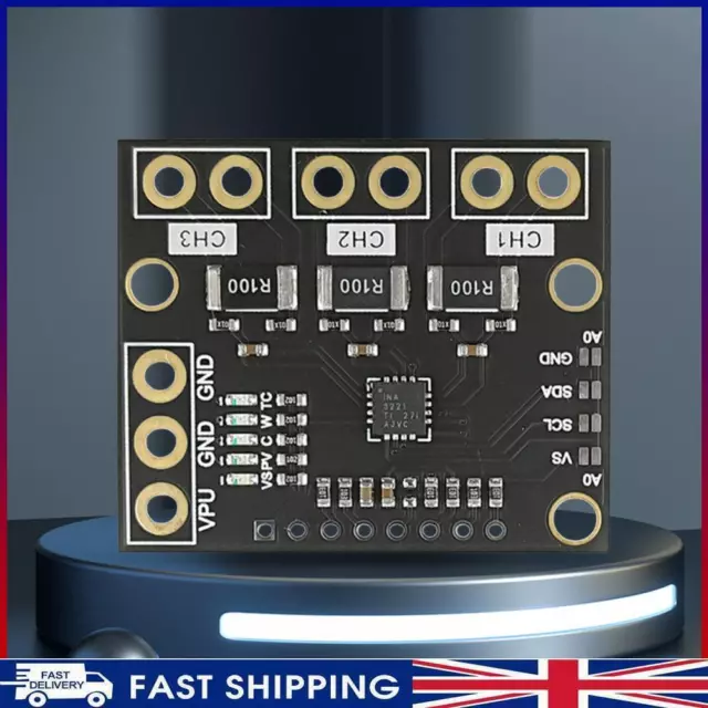 ~ INA3221 High-Side Current Shunt Monitor with Pins Triple-Channel Board (Black)