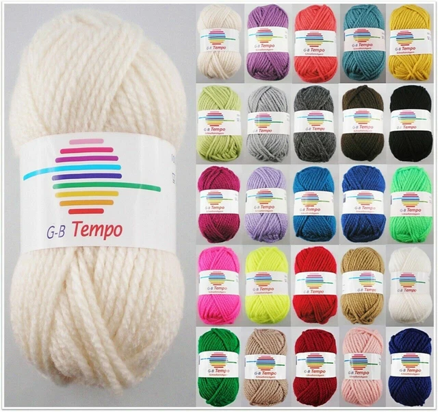 50g G-B Tempo Schnellstrickgarn Wolle zum Stricken Häkeln GP 29,80€/1kg