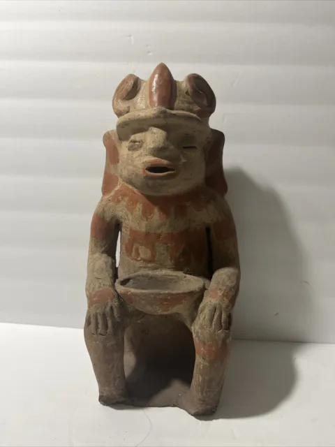 RARE Aztec, Mayan Pre-Columbian Style Nicaragua Clay Figurine 13.5”