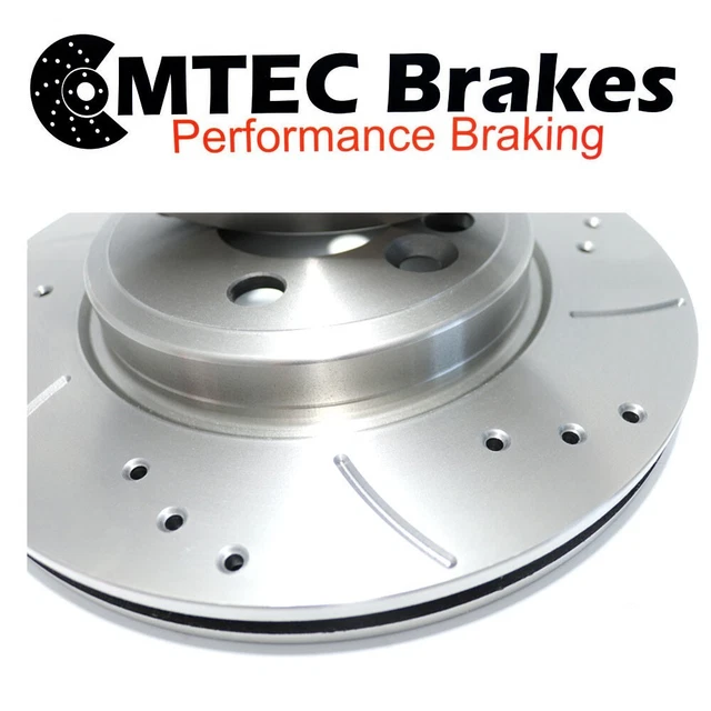 BMW E60 535D 09/04-08/10 348mm Front Drilled Grooved Brake Discs
