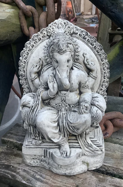 Stone Garden Ganesh Elephant God Buddha Statue Ornament Ganesha 🙏🐘🌿