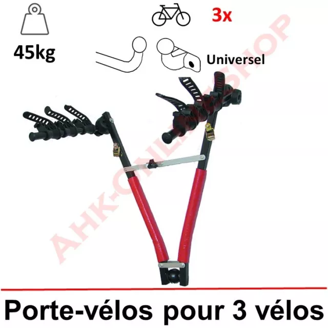 PORTE-VELOS SUSPENDU SUR ATTELAGE RABATTABLE POUR 3 VELOS | Porte-vélo AHAKA