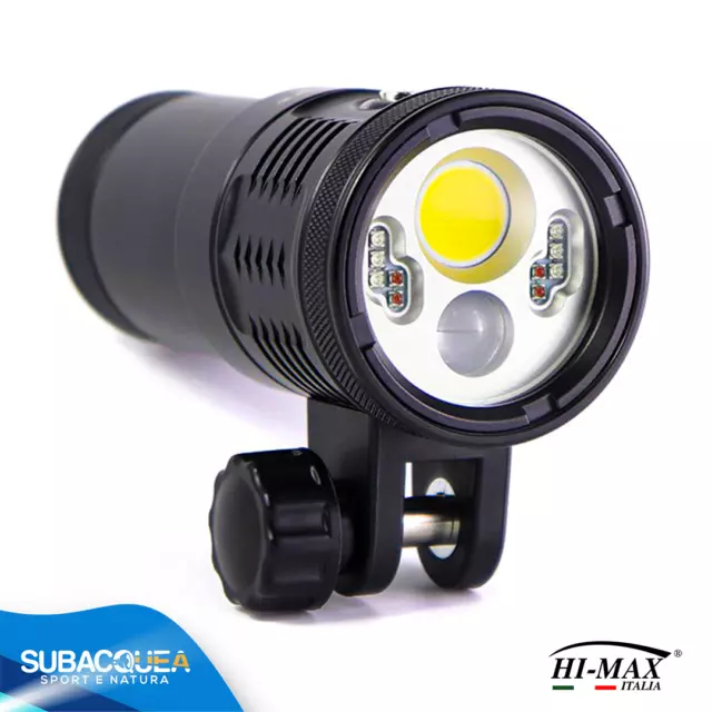 Torcia Subacquea Hi max V 14 a Led per Foto e Video Faretto Illuminatore Diving