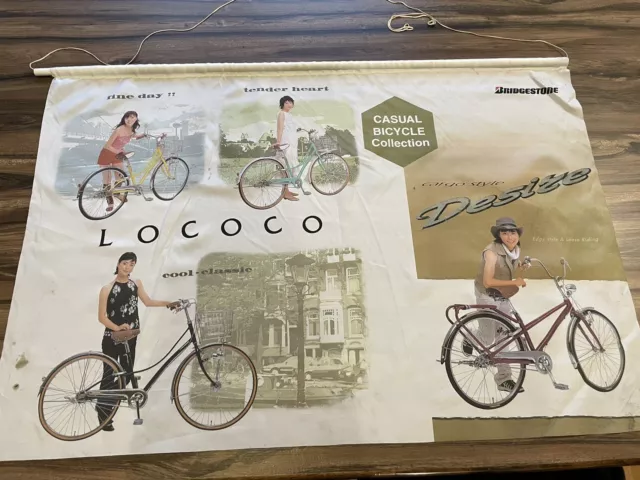 VINTAGE JAPANESE BRIDGESTONE Lococo Bicycle Advertising Poster