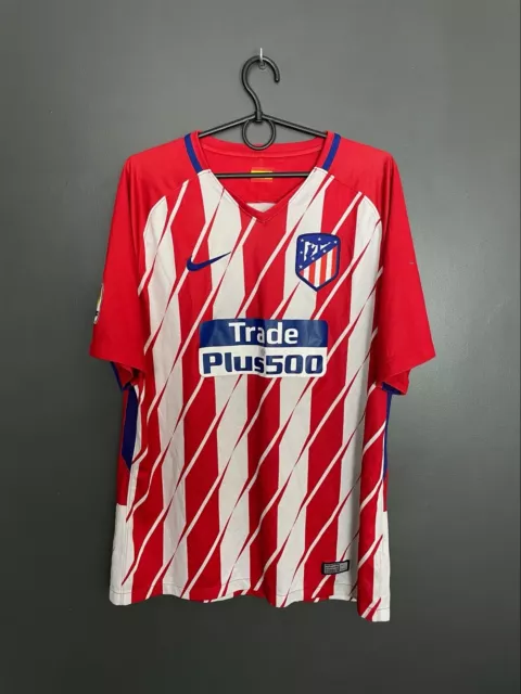 Atletico Madrid 2017/2018 Home Football Shirt Nike Soccer Jersey Size L Adult