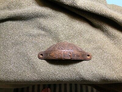 Late 1800’S Antique Victorian Cast Iron Bin  Drawer Pull~ Unusual Style Eastlake