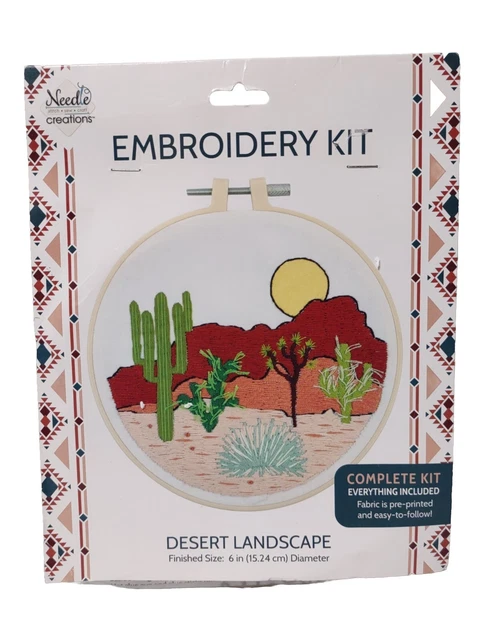 Kit de bordado de creaciones con agujas paisaje desierto nuevo kit completo cactus
