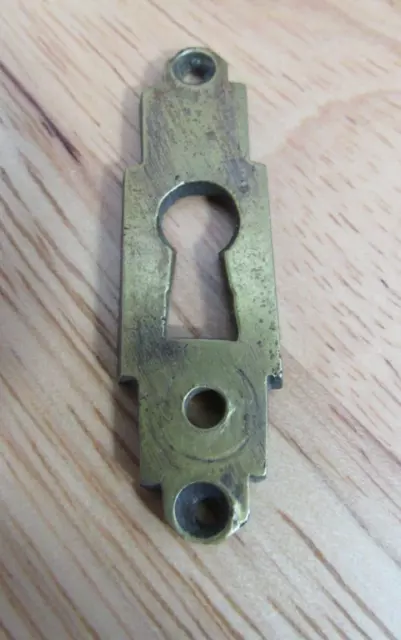 Antique Vintage Mission Solid Brass Key Hole Plate Cover Escutcheon
