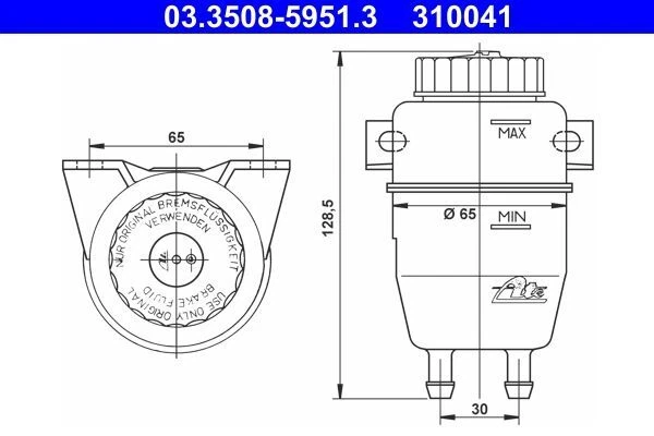 Vase D'Expansion, le Liquide de Frein, ATE 03.3508-5951.3