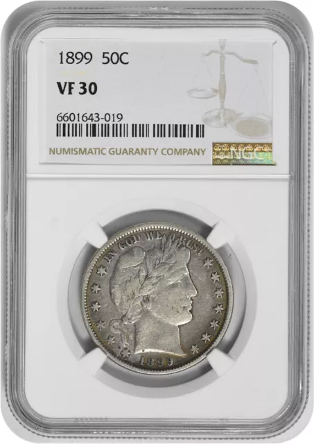 1899 Barber Silver Half Dollar VF30 NGC