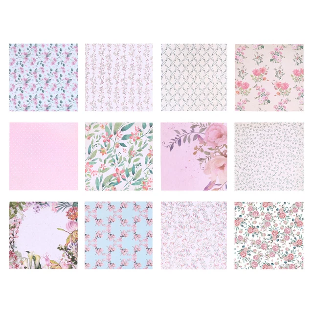Lot De 24 Feuilles De Papier à Motif De Noël, 12 Motifs De Noël, Rose