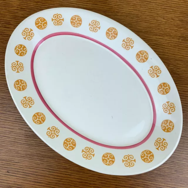 Homer Laughlin Best China Restaurant Ware Yellow Scrolls Oval Serving Platter