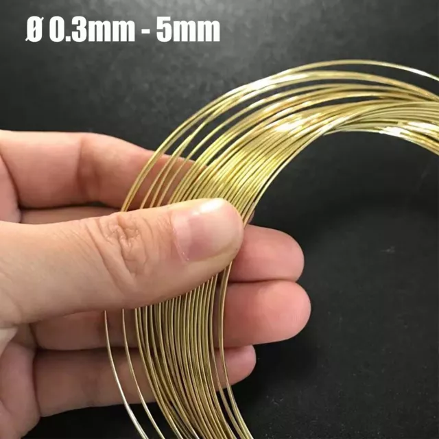 Brass Round Wire (Bare) 0.3mm to 5.0mm Jewellery / Craft / Metal Mesh Weaving