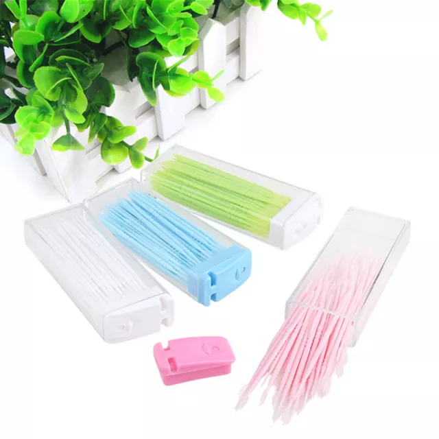 50Pcs Plastic Dental Picks Oral Care Hygiene 2 Way Interdental Brush Tooth Pick 2