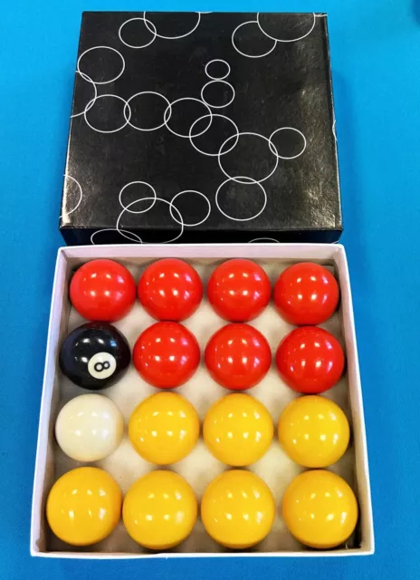 Red and Yellow 2-Inch Economy Pool Ball Set - Fits UK Home and Pub Style Tables.