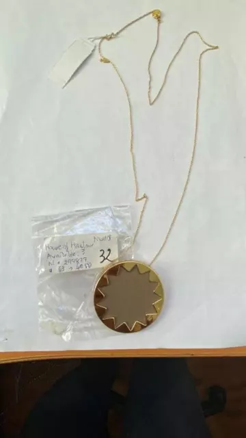House of Harlow Sun Pendant Gold Plated Necklace 17" $63 NWOT #32