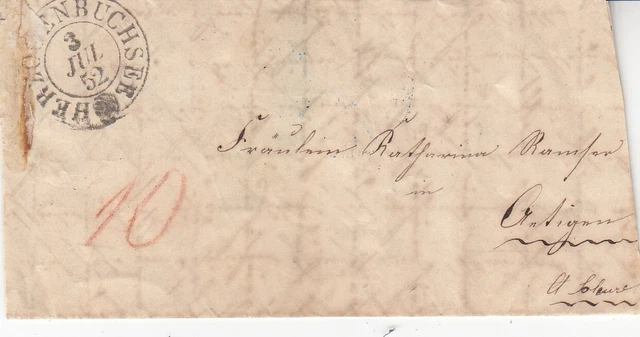 Schweiz Vorphilabrief aus dem Jahr 1832 von Herzogenbuchsee nach Solothurn