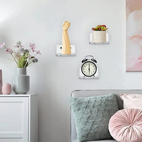 Acrylic Small Shelf Mini Floating Wall Shelf Wall Mounted Storage Shelf For Pop 2