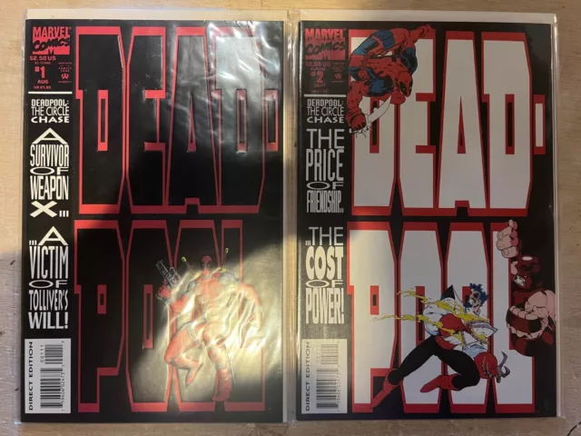 Deadpool The Circle Chase 1993 #1-2 Embossed Cover Nm