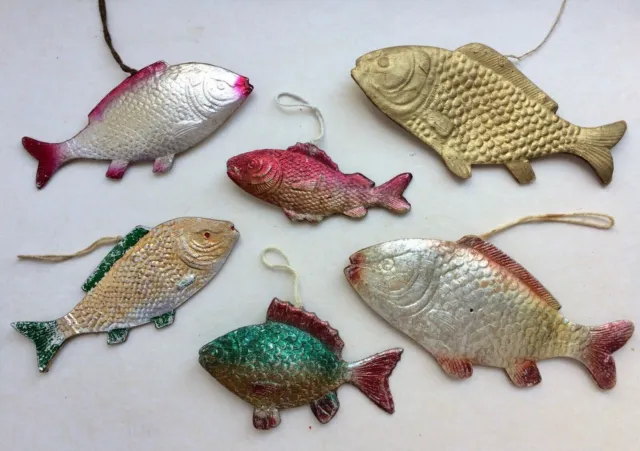 Pesce raro DA SCEGLIERE, ornamento di cartone di Natale vintage/cartone di...