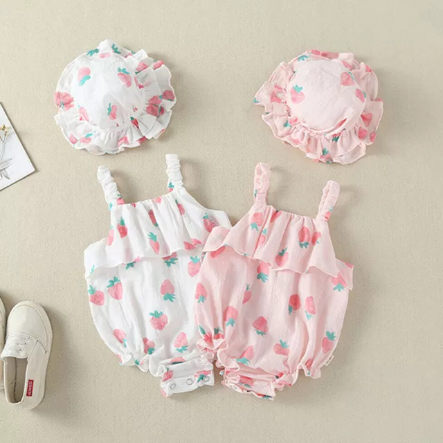 Nouveau bébé fille barboteuse body combinaison soleil vêtements tenues ensemble