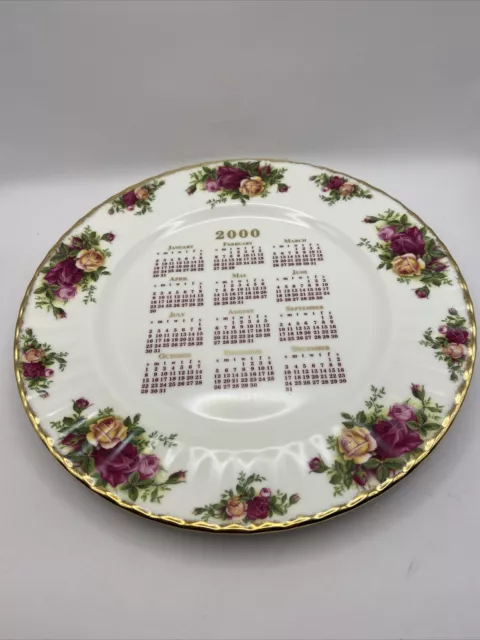 ROYAL ALBERT Old Country Roses 2000 CALENDAR Plate Michael Doulton Signed Mint!!