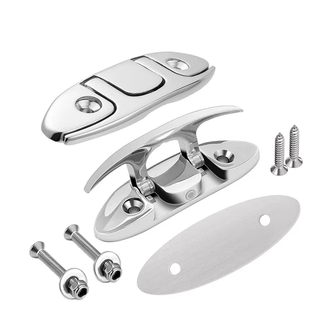 Boat Flip Up Cleat 316 Stainless Steel Boat Folding Cleat 4-1/2 Inch M...