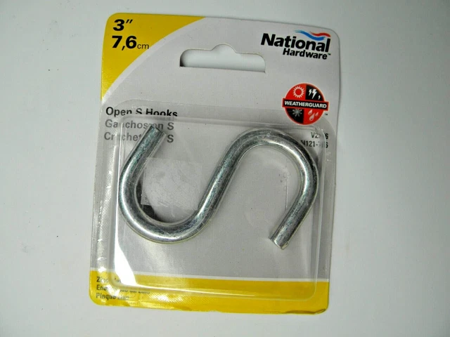 National Hardware N121-756, V2076     3" Open "S" Hook