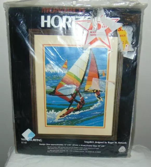 Monarch Horizons Crewel Long Stitch Kit Windsurfing LS65 New Old Stock 1982