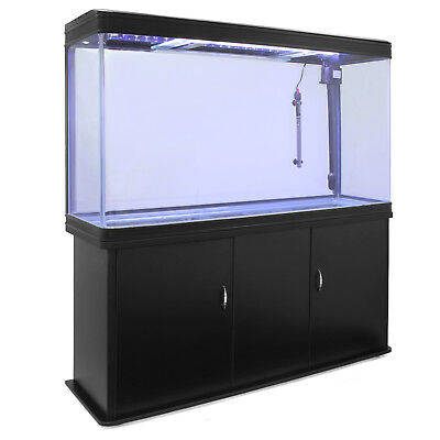 Aquarium avec Meuble à Bords Noir 300 Litres Complet Éclairage LED Pompe Filtre