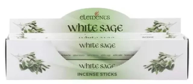 Elements White Sage Incense Joss sticks. 20 sticks, 1 pack.