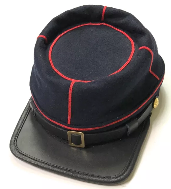 Civil War Us Union Infantry State Militia Wool Kepi Forage Cap Hat-Medium